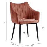 Обіднє крісло Breta Dusty Rose від виробника Home4You, артикул (77716)|Фотогалерея|Офіційний імпортер ➜ Вілла Ванілла
