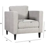 Крісло Spencer Light Grey від виробника Home4You, артикул (21631)|Фото в інтерьєрі|Офіційний імпортер ➜ Вілла Ванілла
