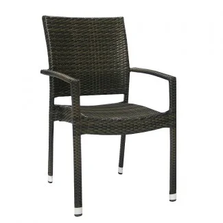 Стілець з підлокітниками Wicker Dark Brown