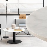 Кавовий столик Corby Marble White D80 Black (AC20133) | Завнішній вигляд | Вілла Ванілла Кавовий столик Corby Marble White D80 Black від виробника Home4You, артикул (AC20133)|Світлини товарів|Офіційний імпортер ➜ Вілла Ванілла