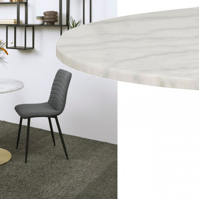Круглий стіл Corby Marble White D80 Brass від виробника Home4You, артикул (AC21464)|Світлини товарів|Офіційний імпортер ➜ Вілла Ванілла