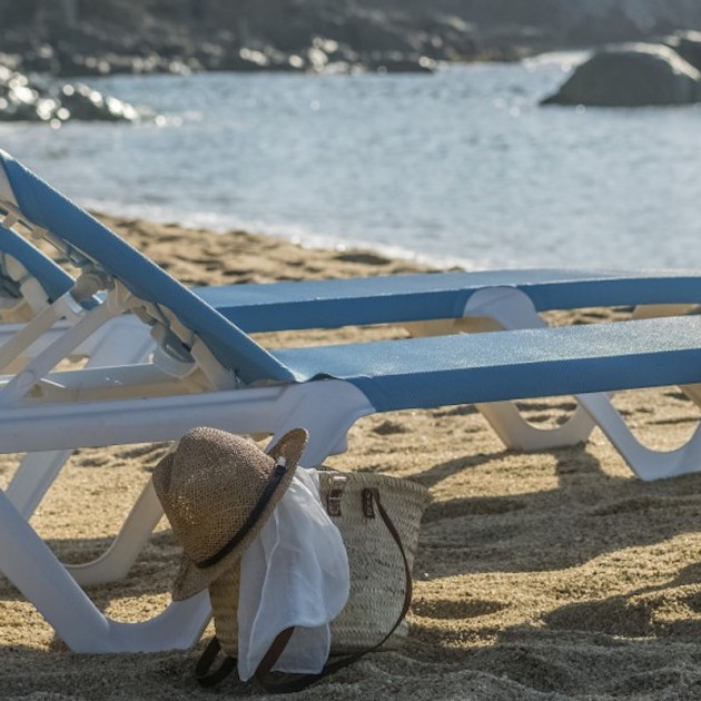 Каталог фото | Пляжний шезлонг Eva Pro White Blue (3100WB) - Пляжні шезлонги Balliu | Вілла Ванілла