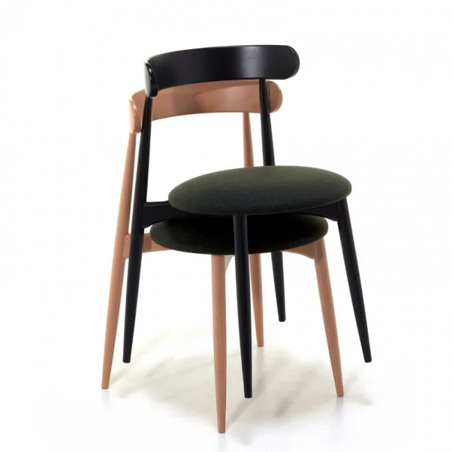 Стілець Frisbee 2431 Black/Natural (2431.111SE FNT001) від Cizeta | Детальний огляд | Villa Vanilla