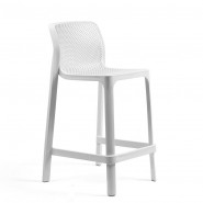 Напівбарний стілець Net mini Bianco (40356.00.000) - Вуличні барні стільці Nardi