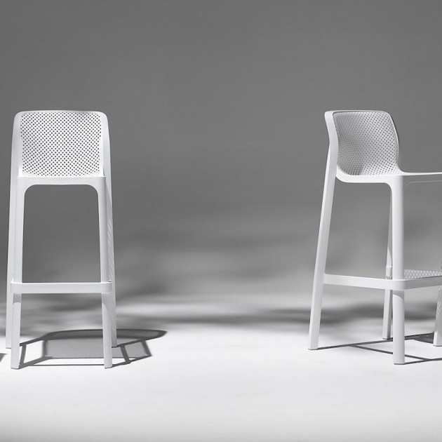 Напівбарний стілець Net mini Bianco (40356.00.000) - Вуличні барні стільці Nardi