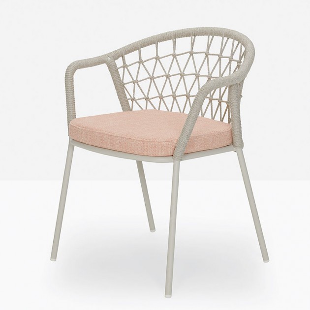 Каталог фото | Крісло Panarea 3675 Bianco Rosa Quarzo (3675BE-D23) - Вуличні крісла для кафе Pedrali | Вілла Ванілла