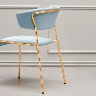 Крісло Lisa 2851 Satin Brass Light Blue